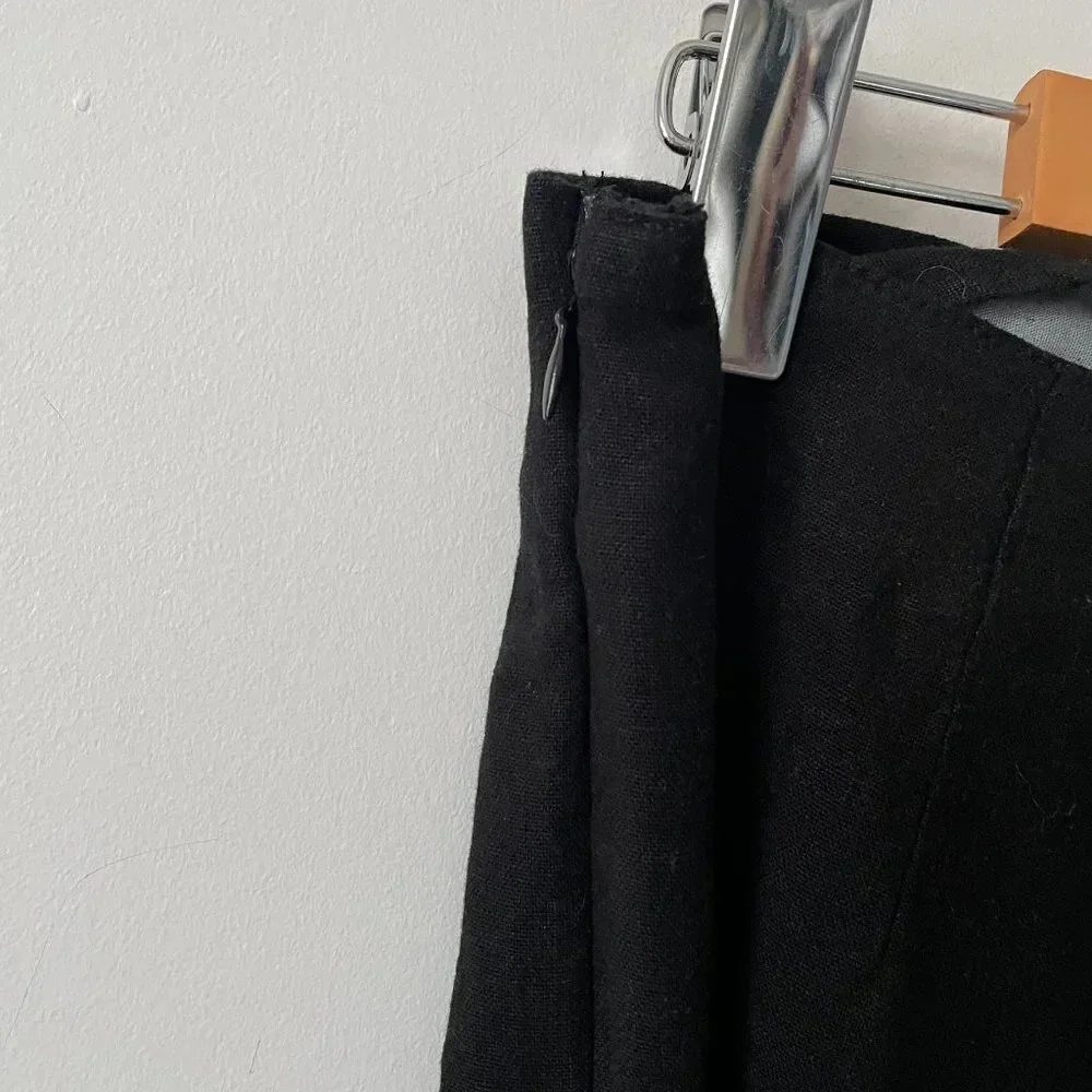 Zara Knotted Linen Blend Pareo Pants Black NWT Size Medium